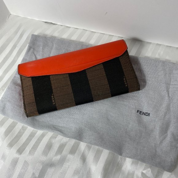 Authentic Fendi Leather & Canvas Turn lock Wallet with Dust Bag - Picture 5 of 16